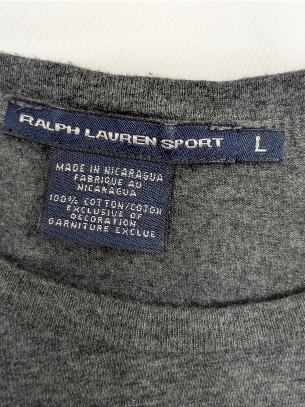 Ralph Lauren Dark Gray Crewneck Tee with Pink Logo - Picture 4 of 7